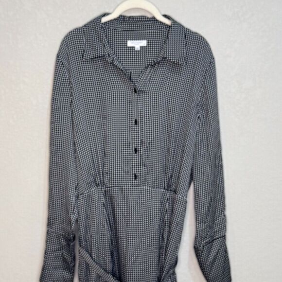 Equipment Dress Size 12 Black White Long Sleeve Short Bancort NEW $450 - Picture 6 of 9